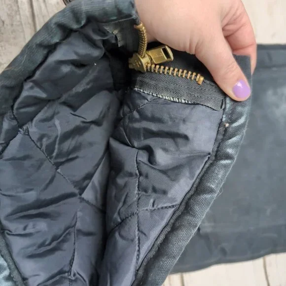 Carhartt Black Duck Canvas Double Knee Quilt Lined Overalls Men Size 40x30 - Picture 2 of 7